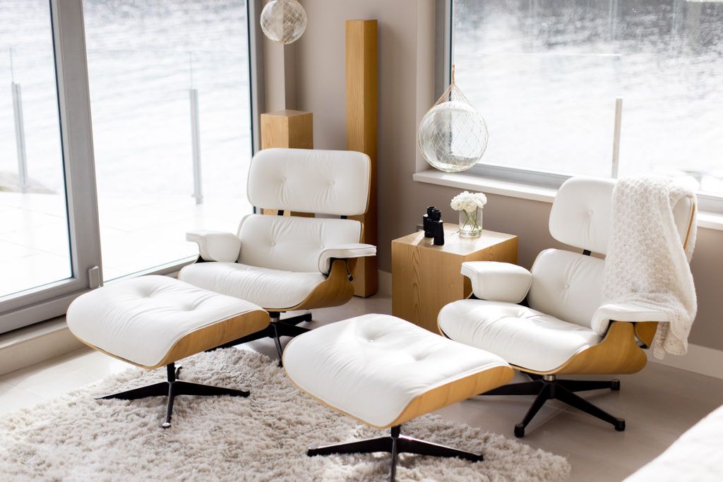 White Eames chairs