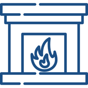 wood burning fireplace icon